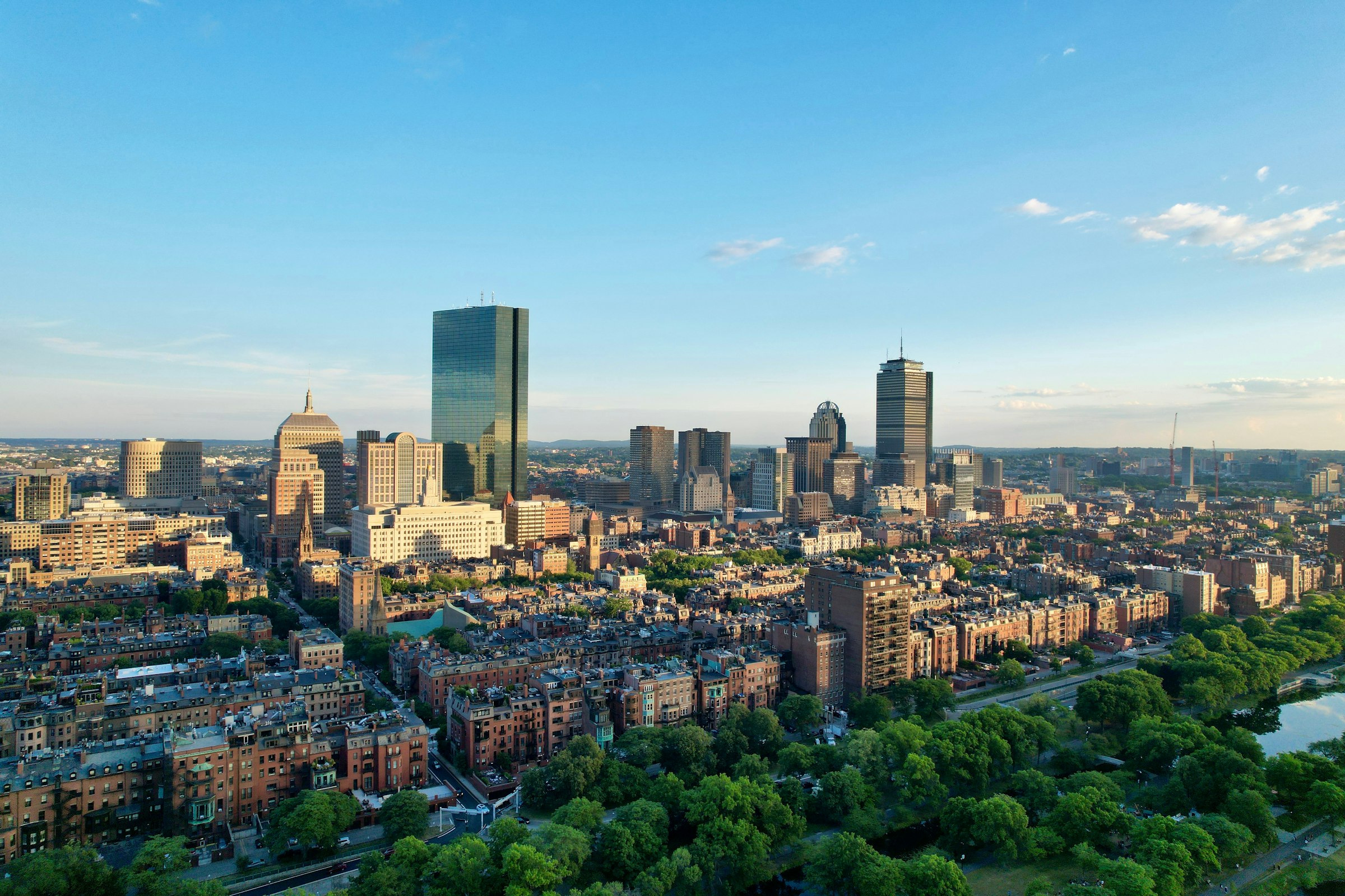 Back Bay from above. The last 2.0 km run through these streets to the finish. Photograph: Rackeem Borges, Unsplash.